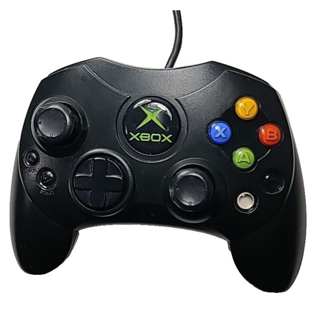 OEM Wired Black Microsoft Original Xbox Controller S w/ Breakaway Cable / Tested